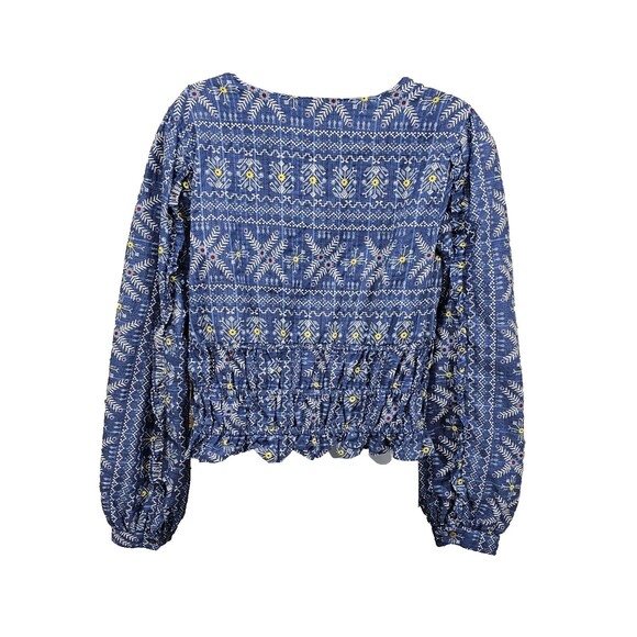 Forever That Girl Anthropologie Blouse Western Boho Cropped Long Sleeve Womens M - Picture 2 of 16